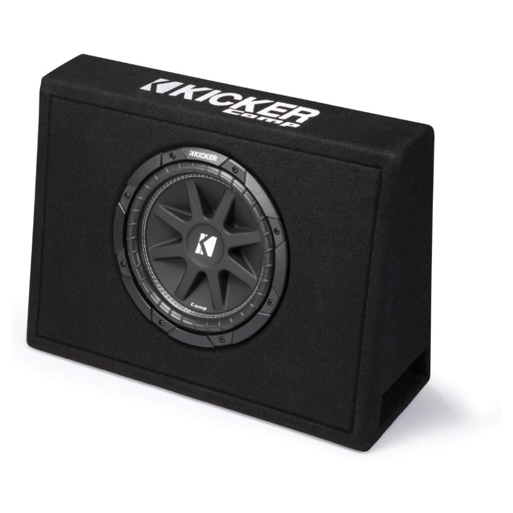 Kicker KickPack KKP210, zestaw basowy ze smukłą obudową basową typu bass-reflex 10 cali, wzmacniaczem i okablowaniem