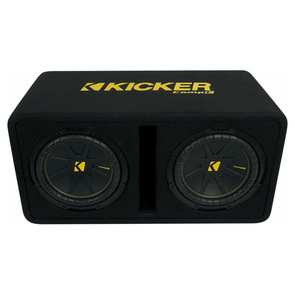Kicker CompC DCWC102, skrzynia bass-reflex z 2 subwooferami 10-calowymi, 2 Ohm