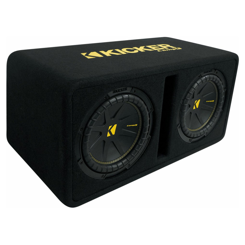 Kicker CompC DCWC102, skrzynia bass-reflex z 2 subwooferami 10-calowymi, 2 Ohm