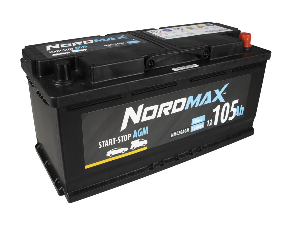 Akumulator AGM Nordmax, 105Ah / 12V