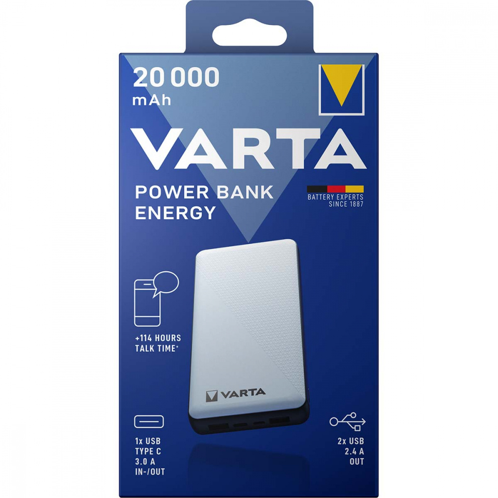 Powerbank Varta 20.000 mAh, wyjście USB-A i USB-C