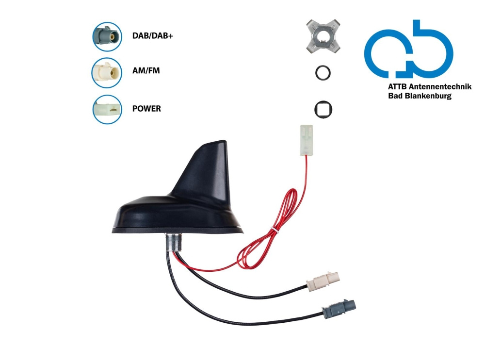 Antena dachowa AM/FM DAB+ Shark 12V zewnętrzna