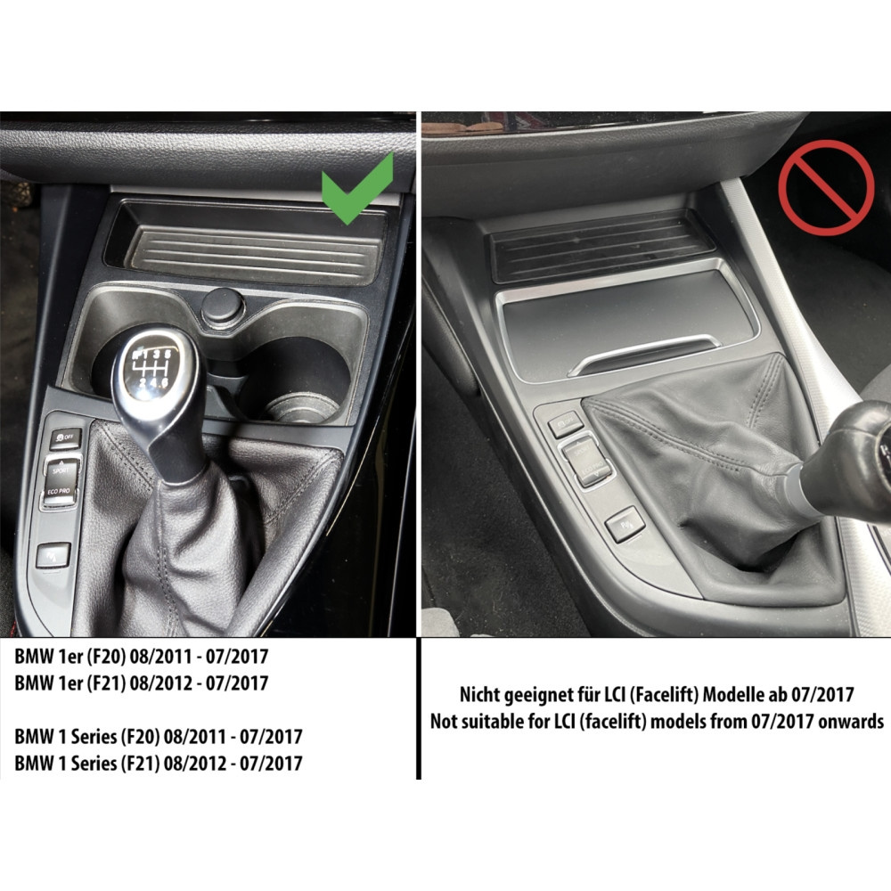 INBAY® kieszeń BMW serii 1 LHD, 10W