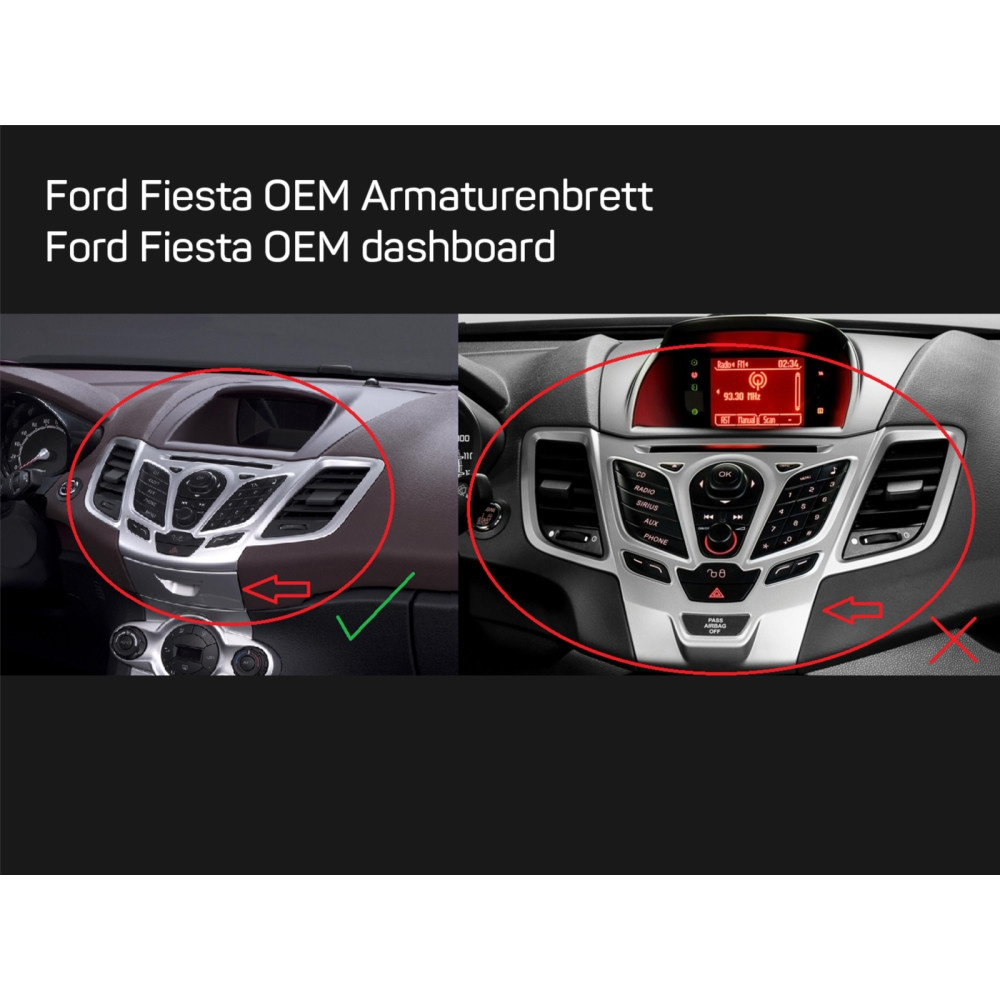 Ramka montażowa 2-DIN Ford Fiesta, czarna