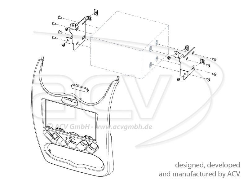 Ramka montażowa stereo 2-DIN Dacia Duster 2010- Czarna
