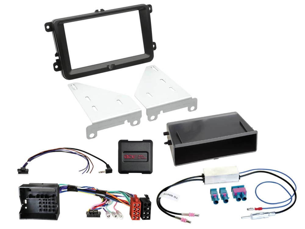 Zestaw instalacyjny 2-DIN z kieszenią na akcesoria Seat/Skoda/VW