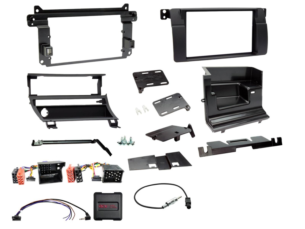Zestaw 2-DIN BMW serii 3 E46, sterowanie z kierownicy/adapter antenowy