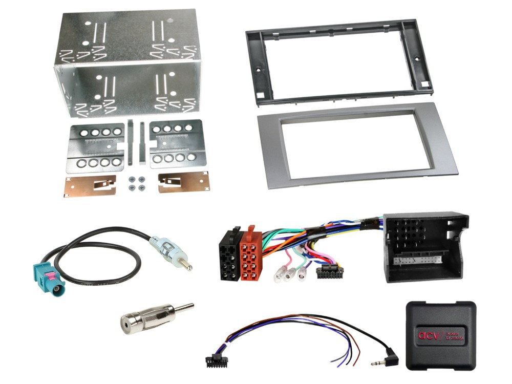 Zestaw 2-DIN Ford srebrny SWC/CAN Bus/adapter antenowy