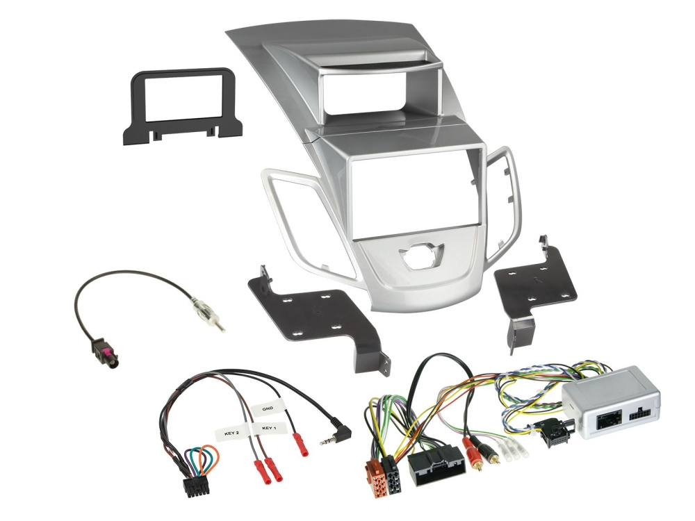 Zestaw 2-DIN Ford Fiesta 06/2010-09/2012 srebrny