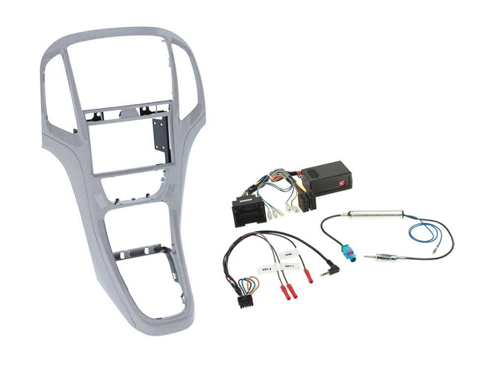 Zestaw 2-DIN Opel Astra J 2009-2018, srebrny platynowy