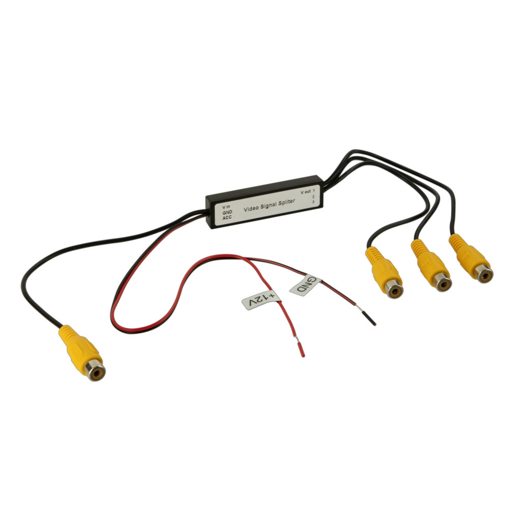 Wzmacniacz i splitter sygnału wideo 1x3 RCA