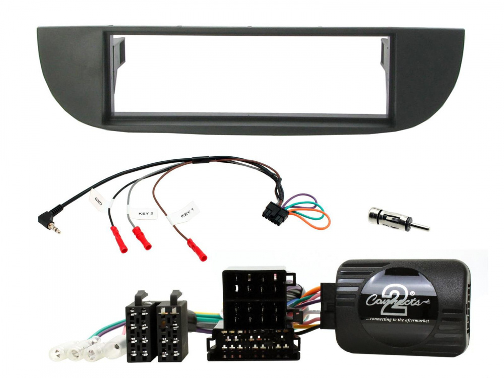 Zestaw instalacyjny 1-Din Fiat 500 2007 - 2015 Czarny