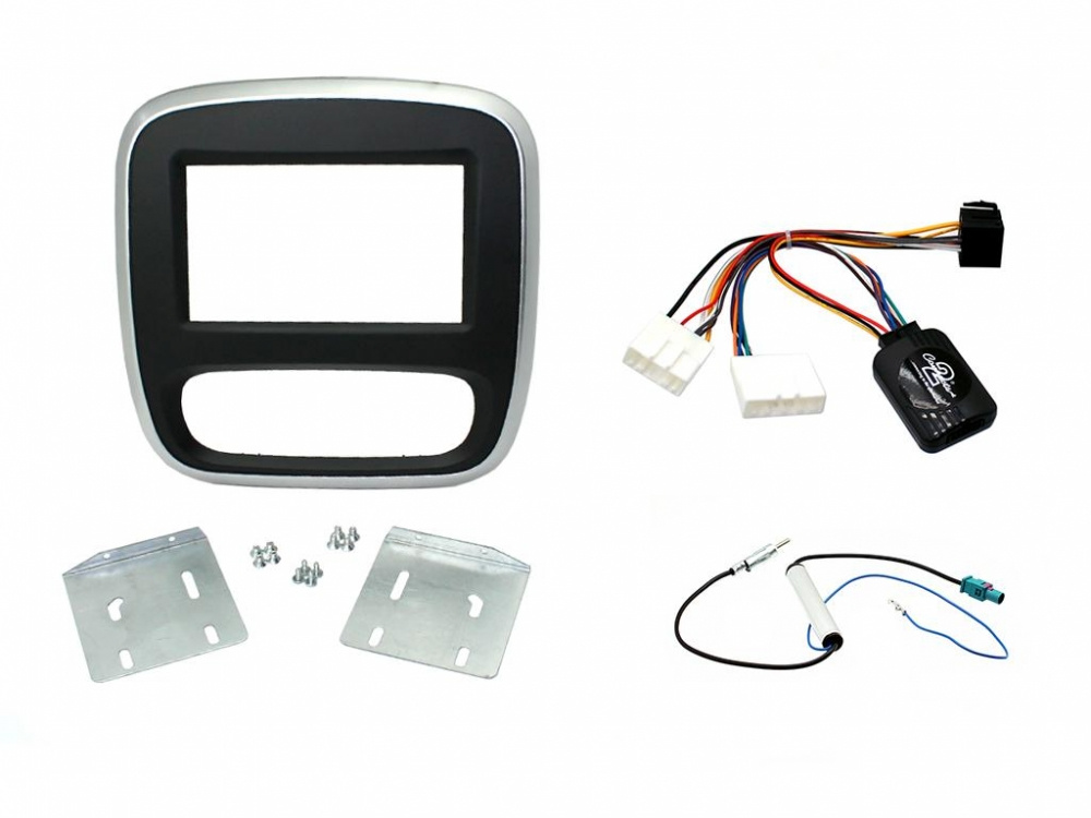 Zestaw instalacyjny Opel Vivaro / Renault Trafic 14> srebrna ramka
