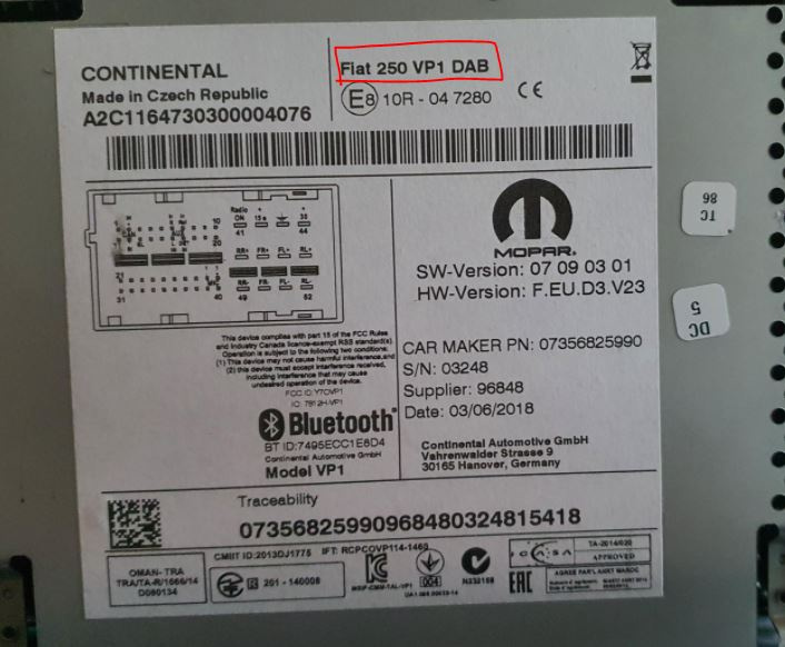 Okablowanie sterowania z kierownicy Fiat Ducato 2015
