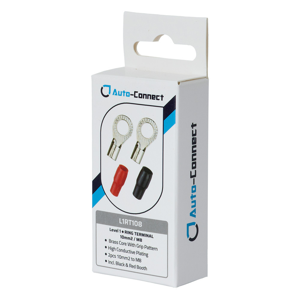Auto-Connect czerwono-czarna końcówka oczkowa M8, 10 mm²