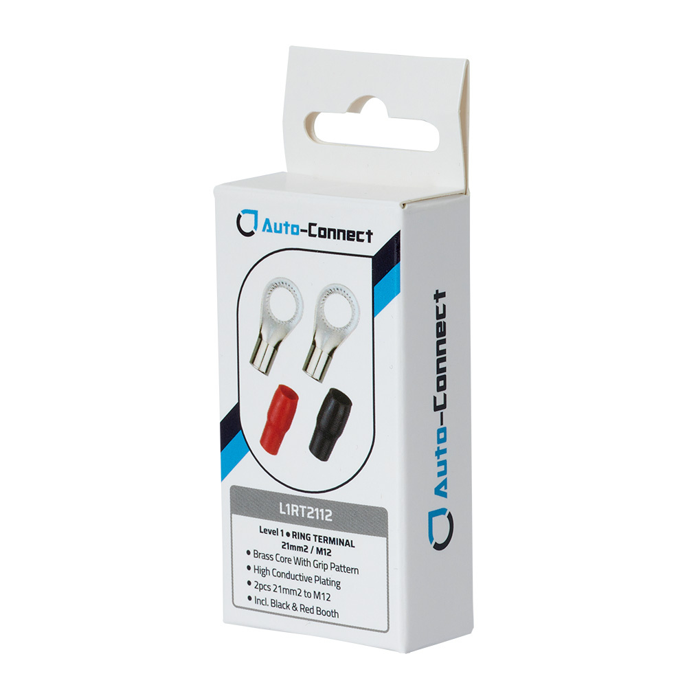 Auto-Connect czerwono-czarna końcówka oczkowa M12, 21 mm²