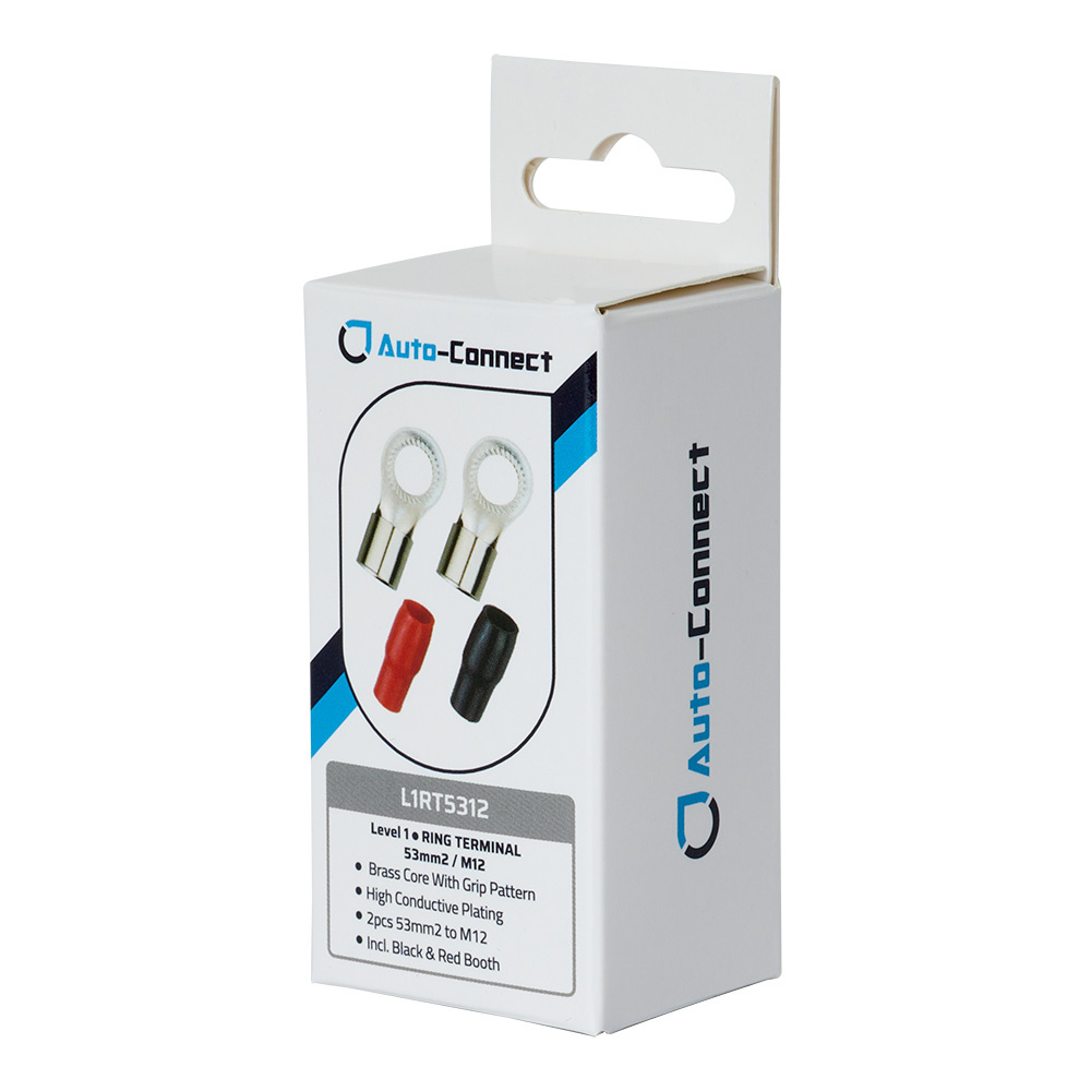 Auto-Connect czerwono-czarna końcówka oczkowa M12, 53 mm²