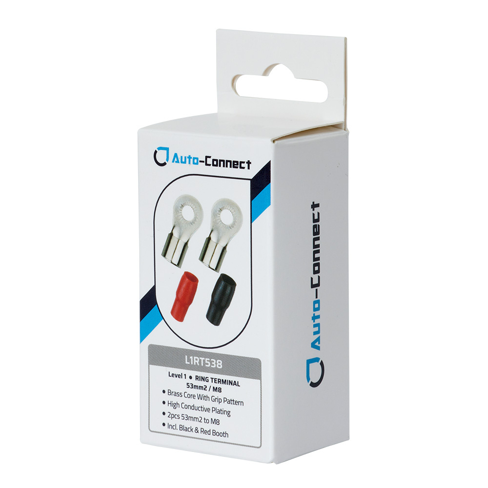 Auto-Connect czerwono-czarna końcówka oczkowa M8, 53 mm²