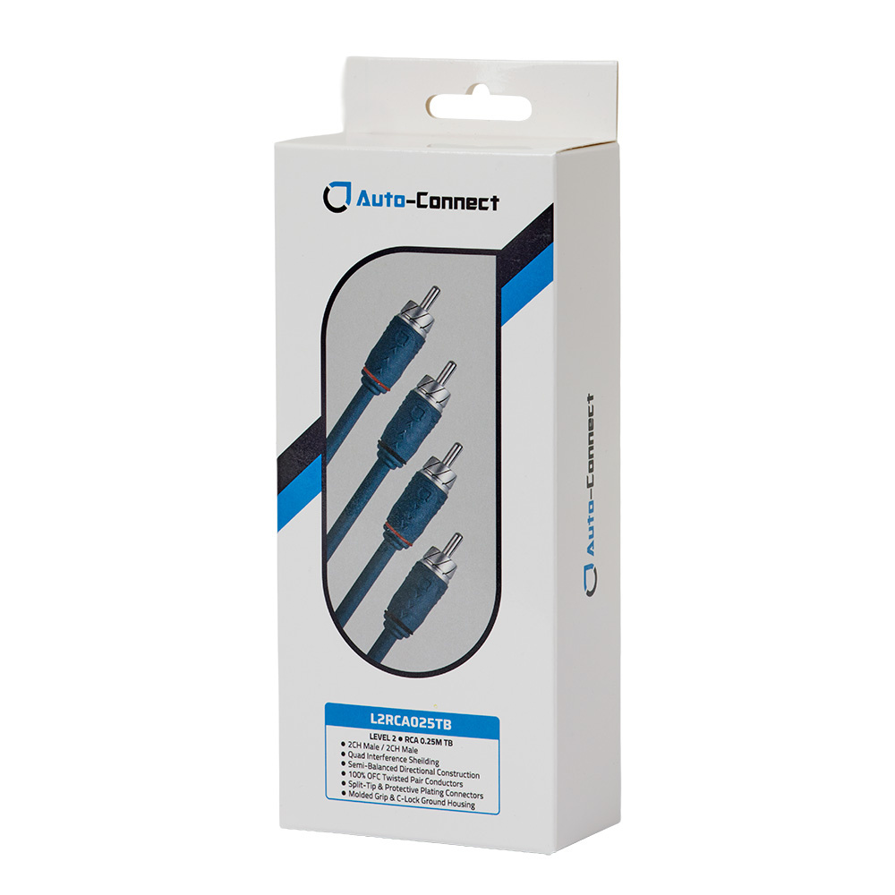 Auto-Connect skręcany kabel niskopoziomowy 0.25 metra, Level 2