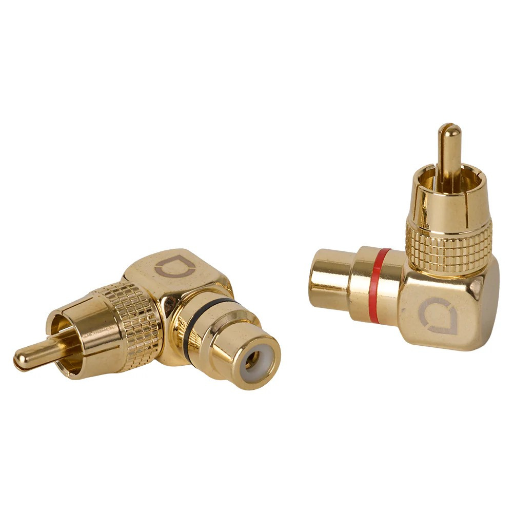 Auto-Connect kątowy adapter RCA, wtyk-gniazdo