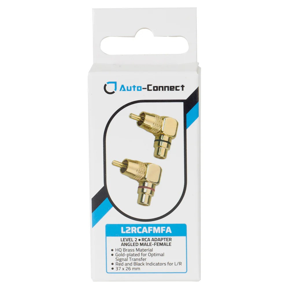Auto-Connect kątowy adapter RCA, wtyk-gniazdo