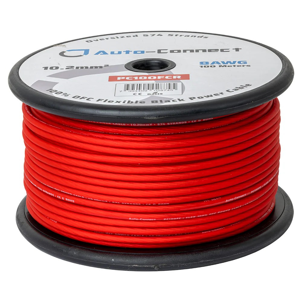 Auto-Connect czerwony kabel zasilający OFC 10.2mm², na metry