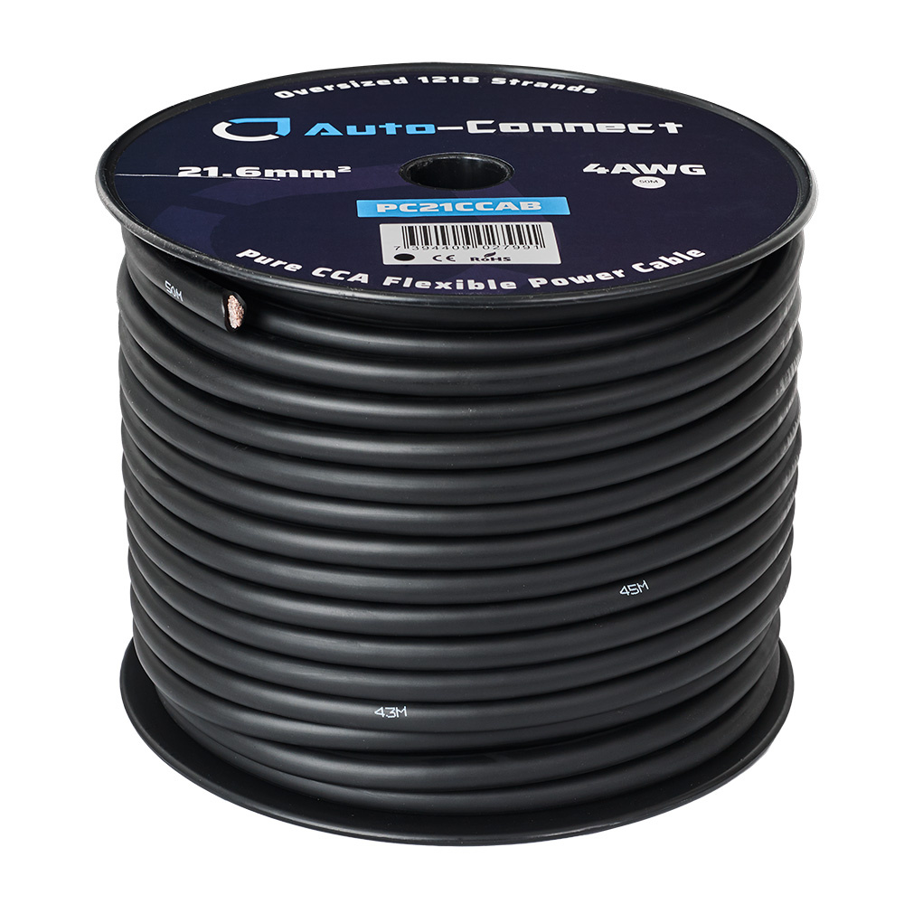 Auto-Connect czarny kabel zasilający CCA 21.6mm², na metry