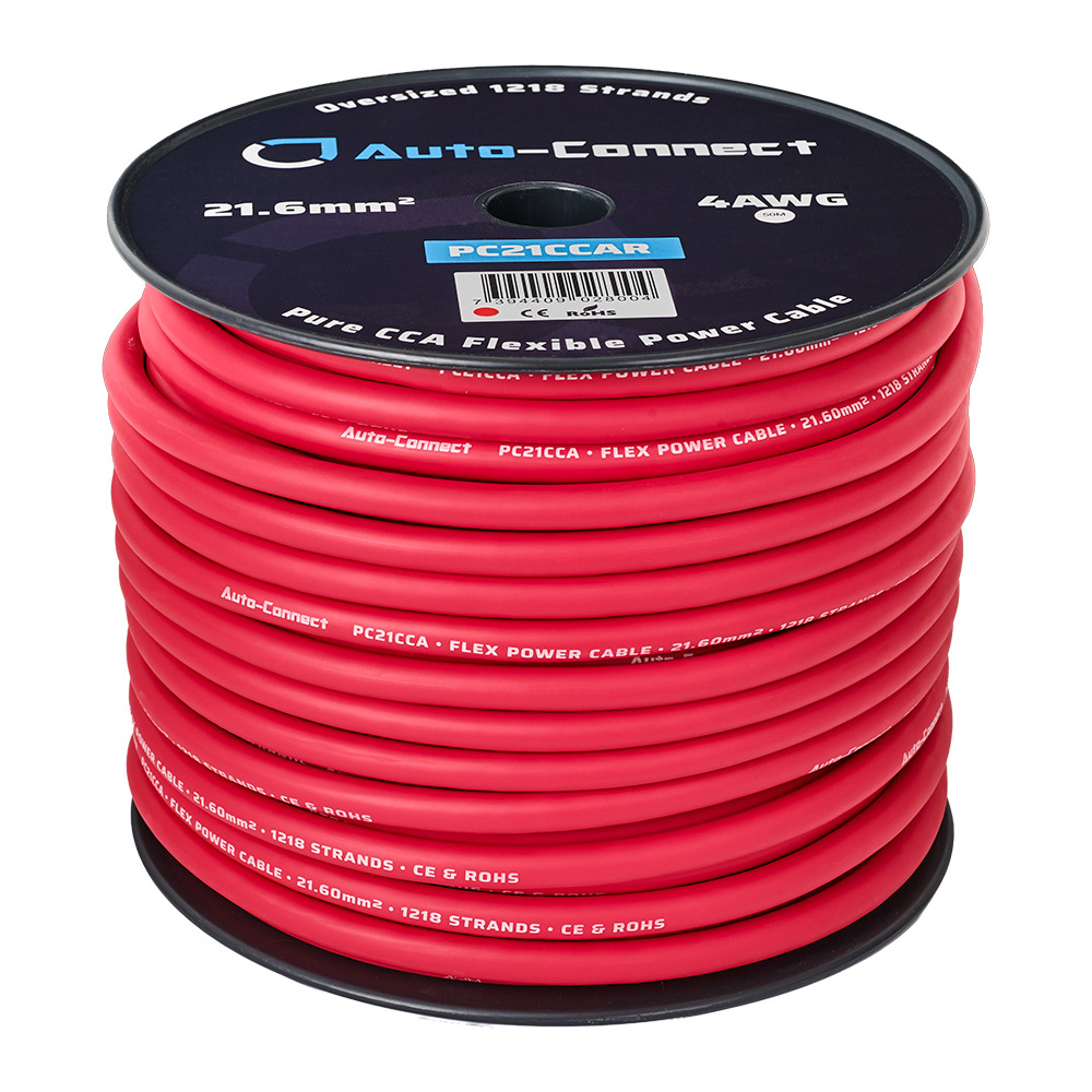 Auto-Connect czerwony kabel zasilający CCA 21.6mm², na metry
