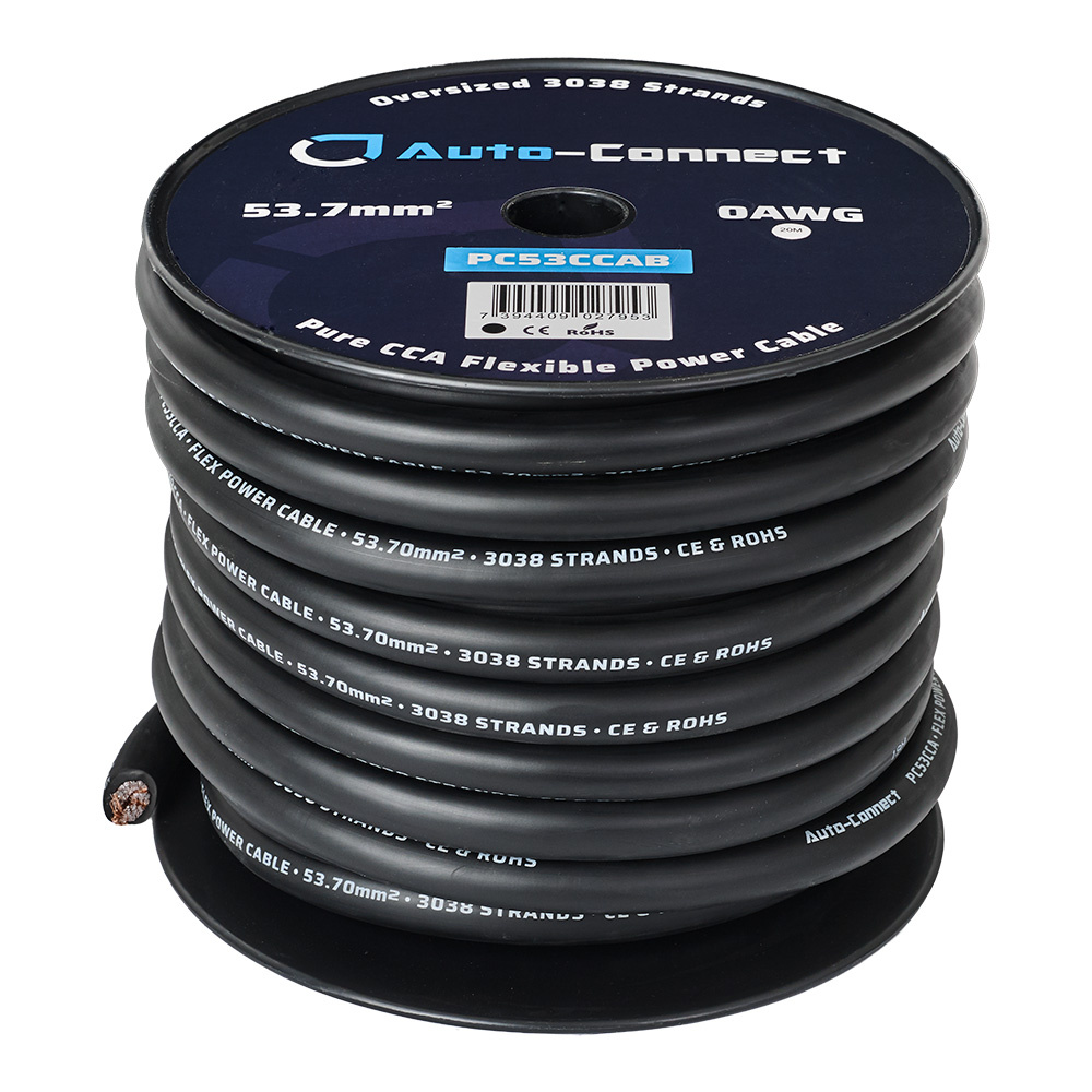 Auto-Connect czarny kabel zasilający CCA 53,7 mm², na metry