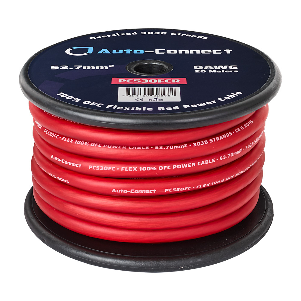 Auto-Connect czerwony kabel zasilający OFC 53,7 mm², na metry