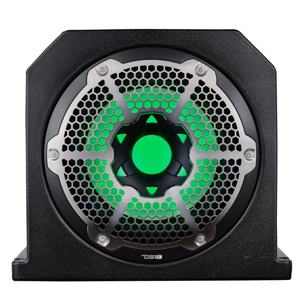 DS18 NXL-10SUBLD/BK, 10-calowa morska obudowa basowa z podświetleniem RGB LED, czarna