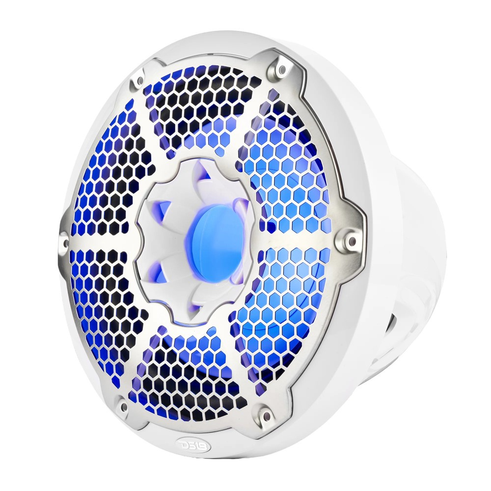 DS18 NXL-10SUB/WH, białe 10-calowe morskie basy z LED, para