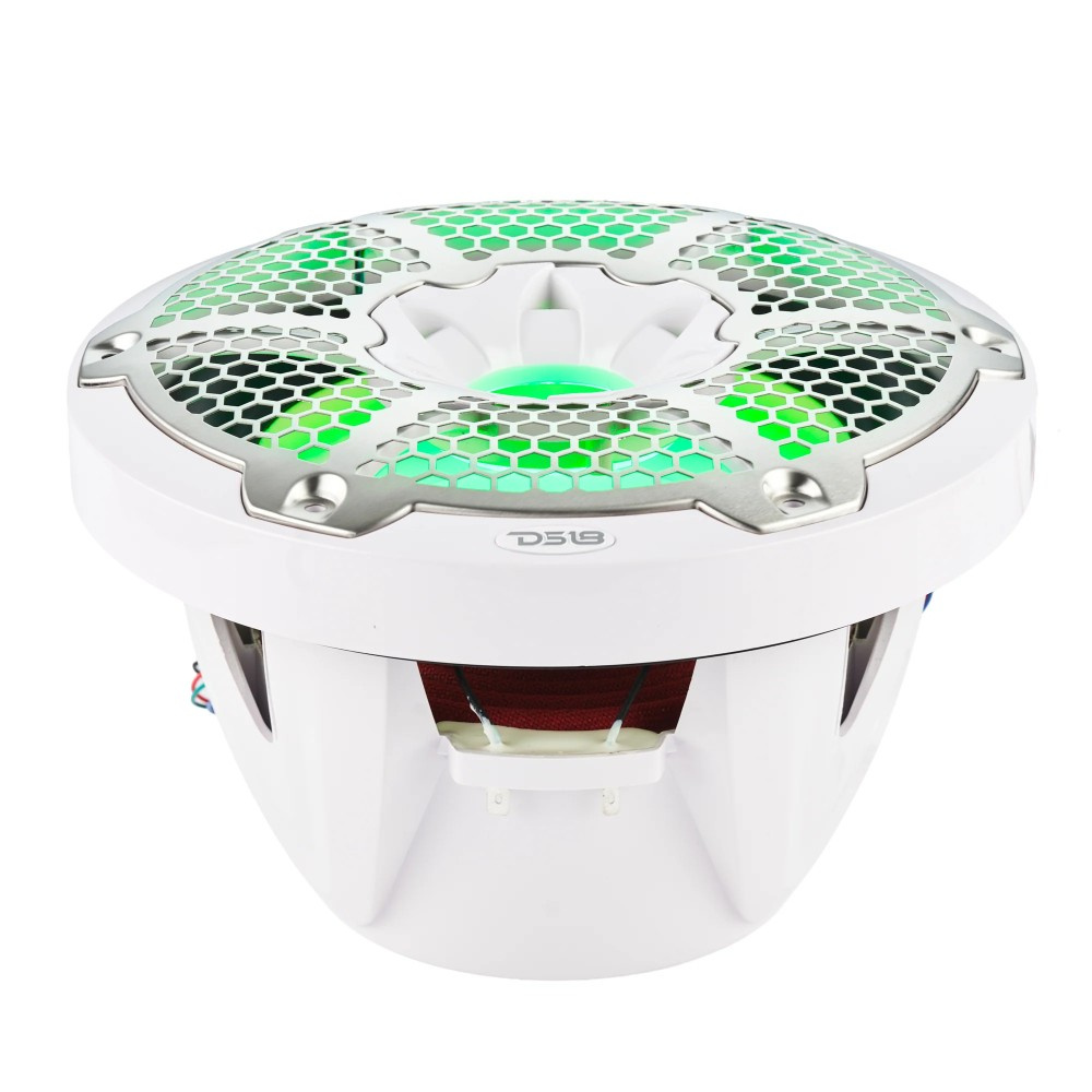 DS18 NXL-10SUB/WH, białe 10-calowe morskie basy z LED, para
