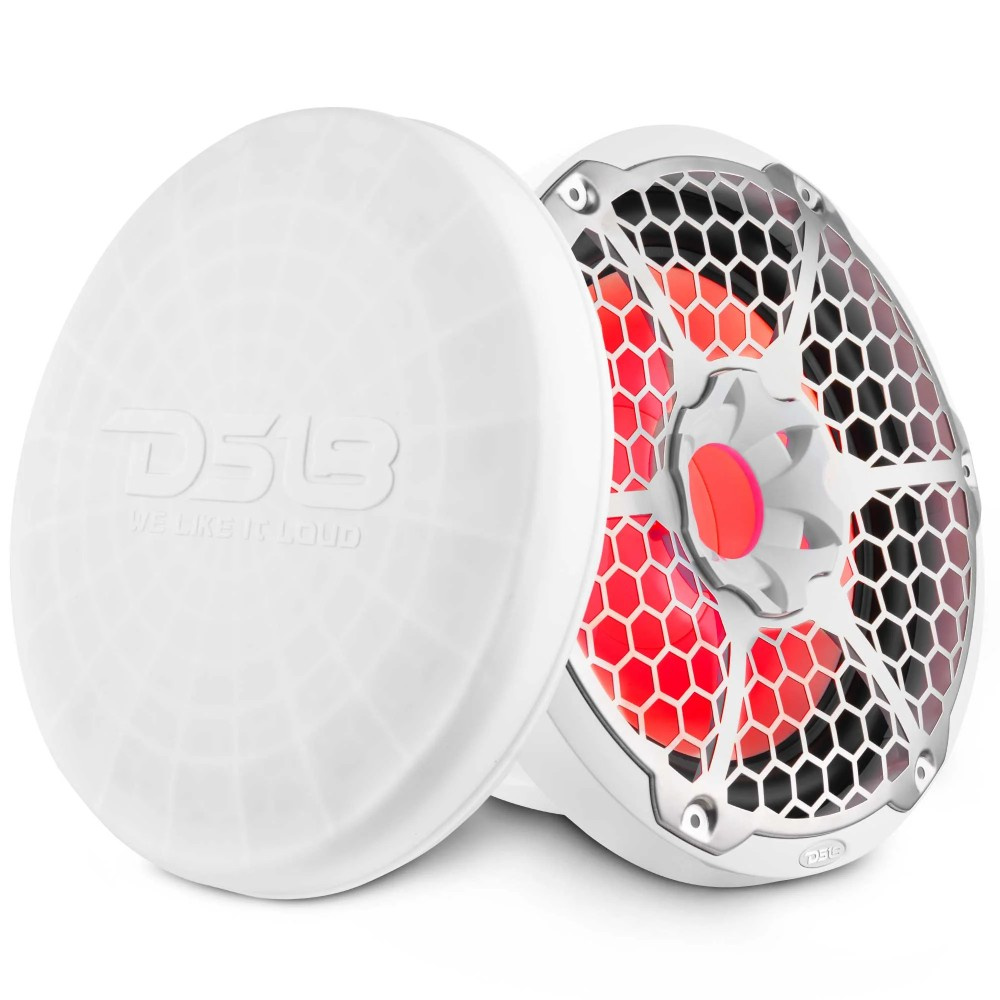 DS18 NXL-12SUB/WH, białe 12-calowe morskie basy z LED, para