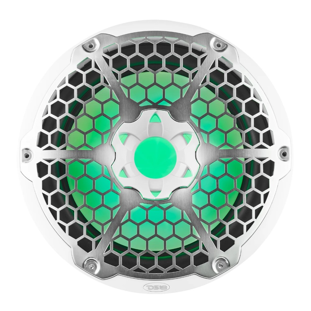 DS18 NXL-12SUB/WH, białe 12-calowe morskie basy z LED, para