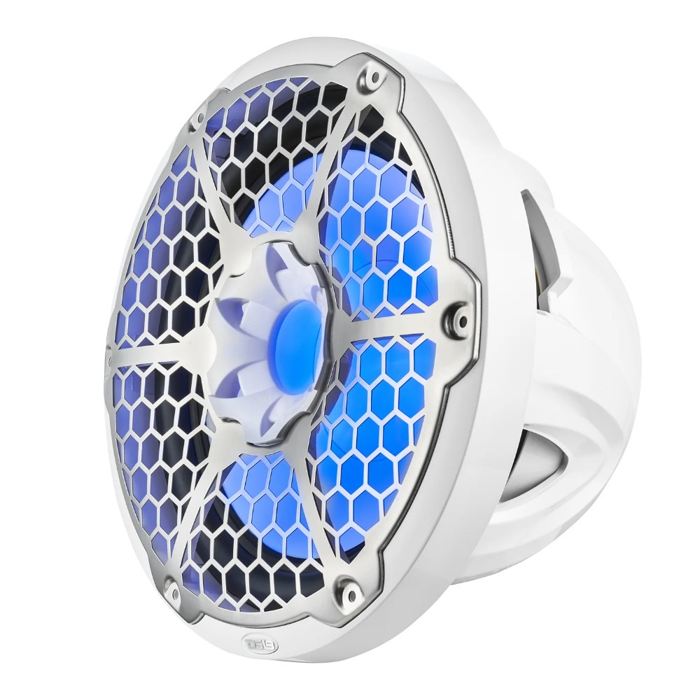 DS18 NXL-12SUB/WH, białe 12-calowe morskie basy z LED, para