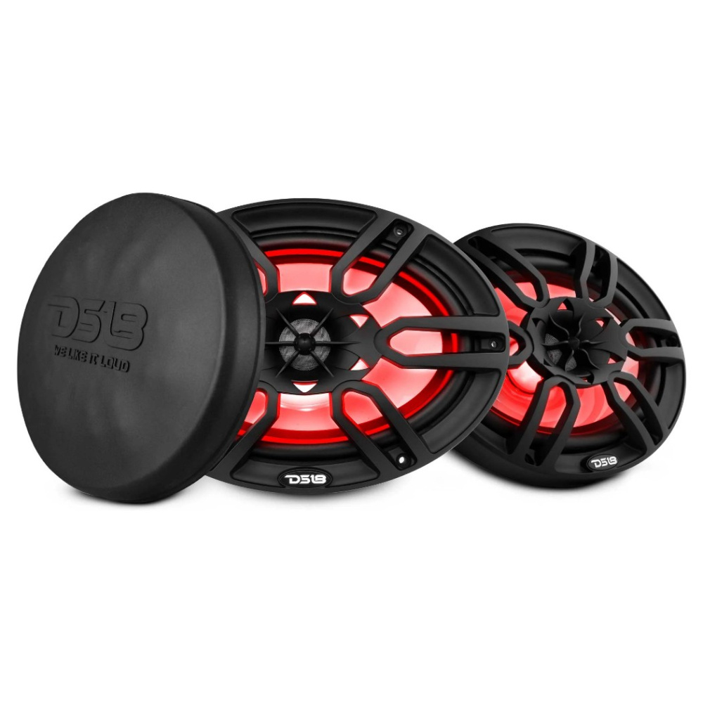 DS18 NXL-69/BK, czarne 6x9-calowe głośniki morskie z LED, para