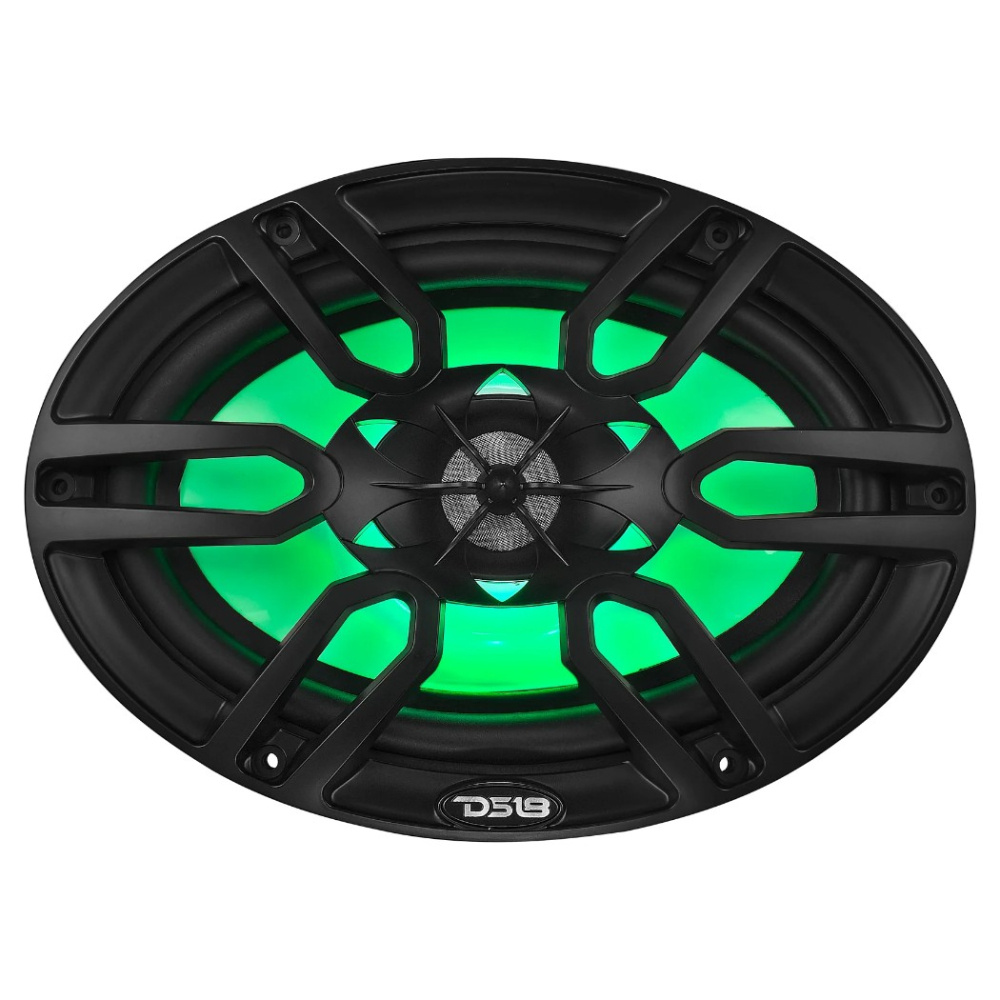DS18 NXL-69/BK, czarne 6x9-calowe głośniki morskie z LED, para