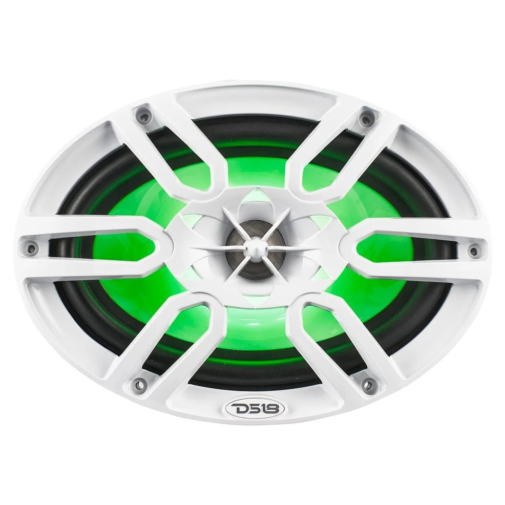 DS18 NXL-69/WH, białe 6x9-calowe głośniki morskie z LED, para