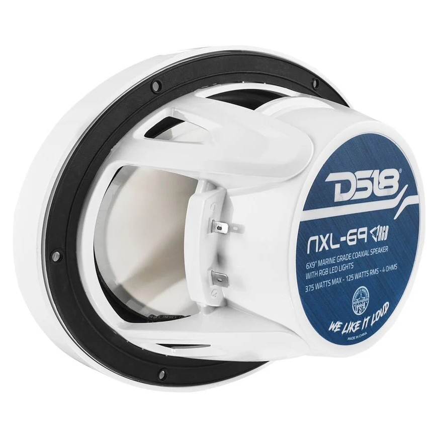 DS18 NXL-69/WH, białe 6x9-calowe głośniki morskie z LED, para