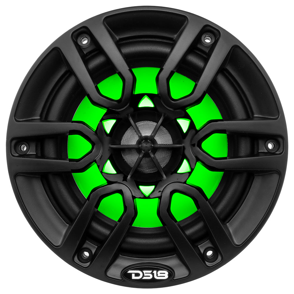 DS18 NXL-6, czarne 6,5-calowe morskie głośniki z LED, para