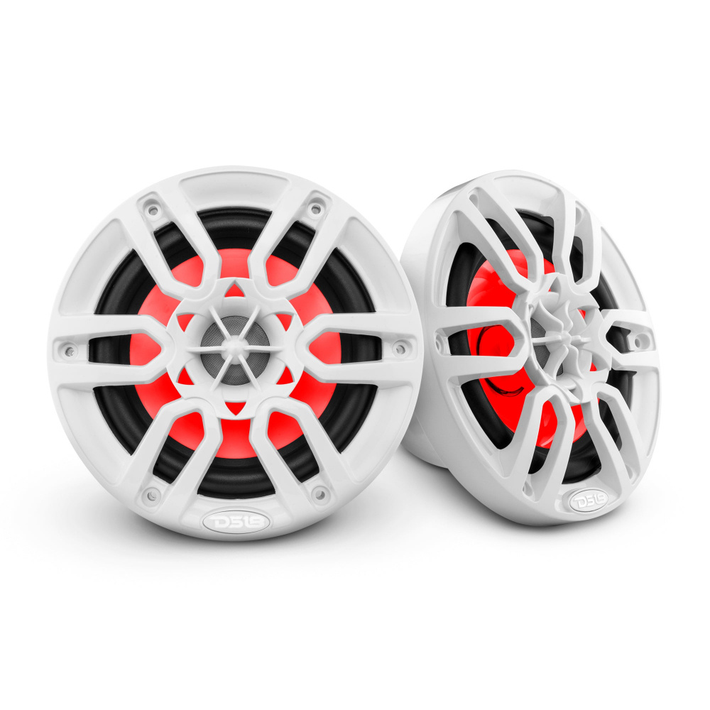 DS18 NXL-6, białe 6,5-calowe morskie głośniki z LED, para