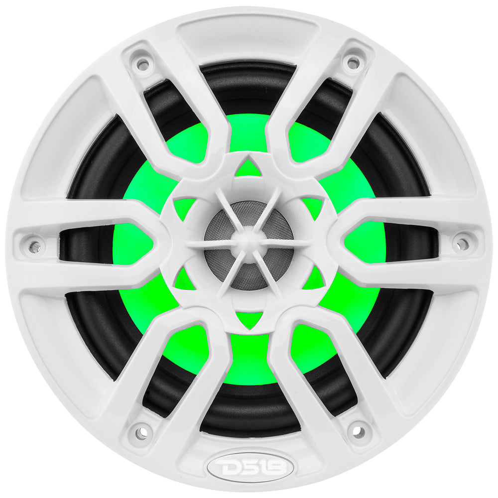 DS18 NXL-6, białe 6,5-calowe morskie głośniki z LED, para