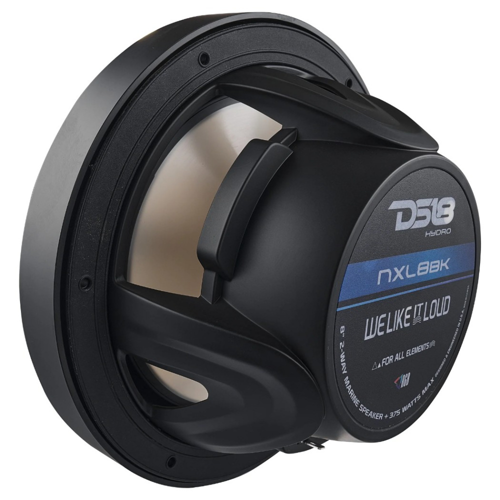 DS18 NXL-8/BK, czarne 8-calowe głośniki morskie z LED, para