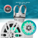 DS18 NXL-PS6W, białe 6,5-calowe morskie głośniki w podach z LED, para DS18 NXL-PS6W, białe 6,5-calowe morskie głośniki w podach z LED, para