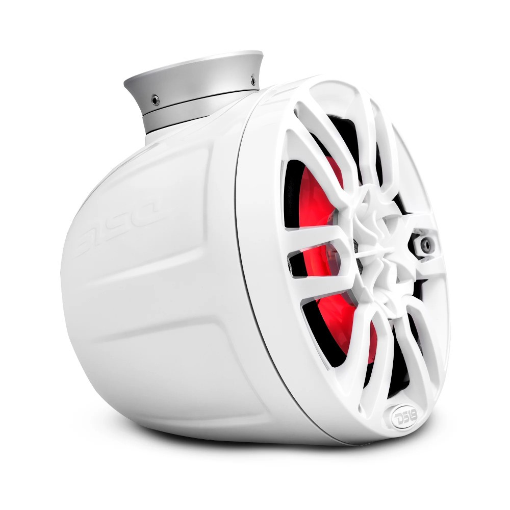 DS18 NXL-PS6W, białe 6,5-calowe morskie głośniki w podach z LED, para