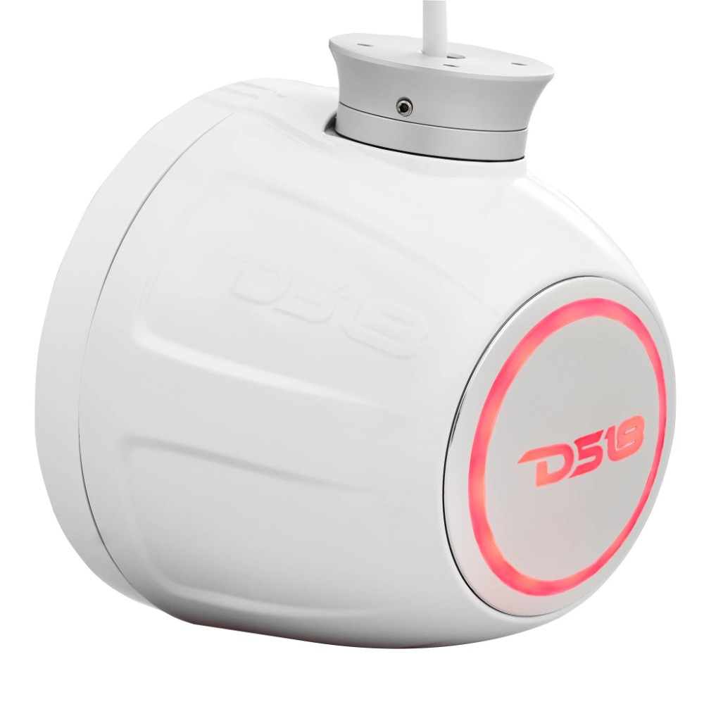 DS18 NXL-PS6W, białe 6,5-calowe morskie głośniki w podach z LED, para