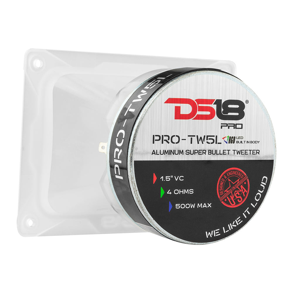 DS18 PRO-TW5L, masywny SPL-tweeter z podświetleniem RGB LED
