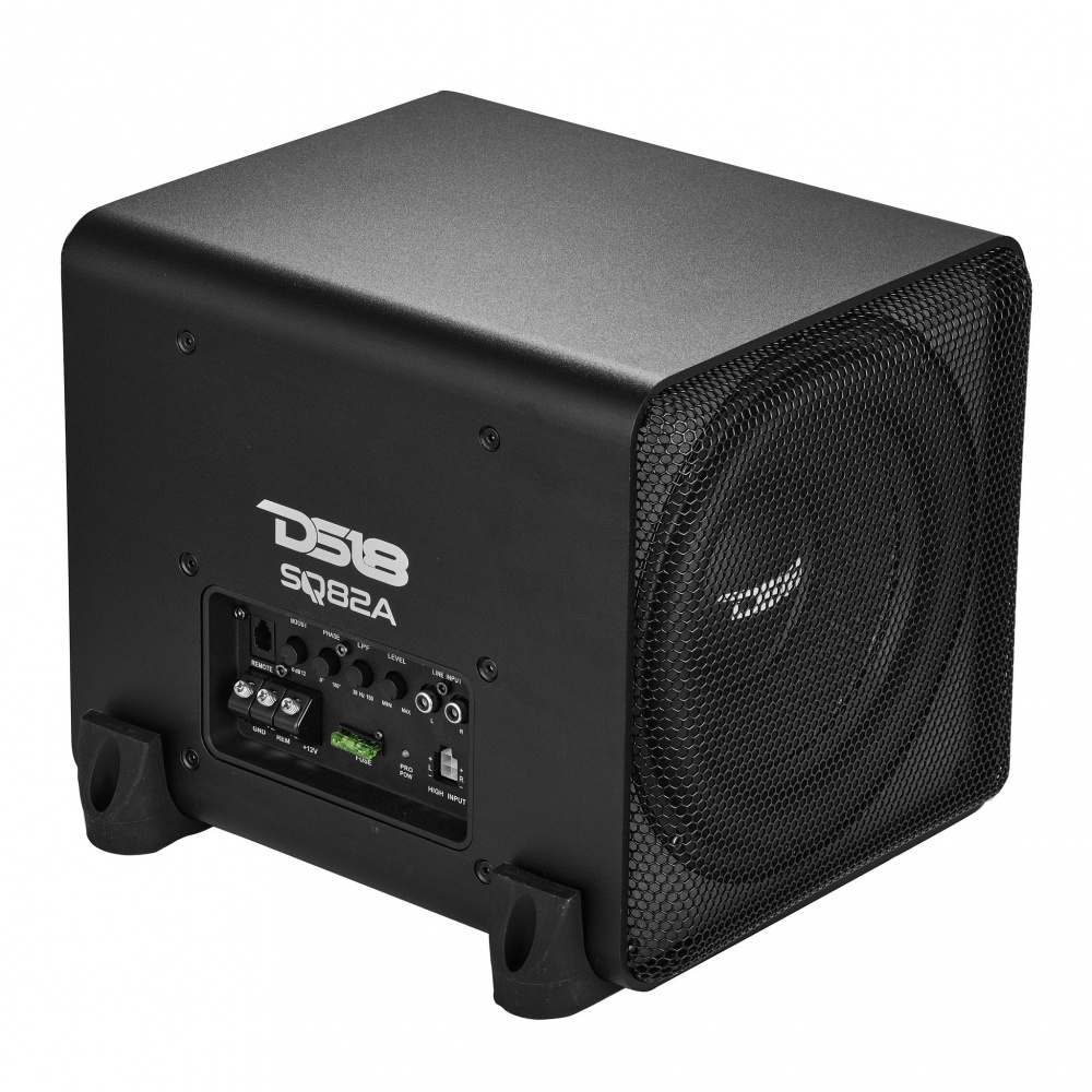 DS18 SQ82A, aktywny 8-calowy subwoofer i bierny radiator