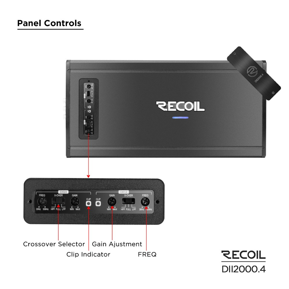Recoil DII 2000.4, czterokanałowy wzmacniacz